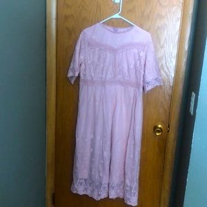 Pink embroidered dress